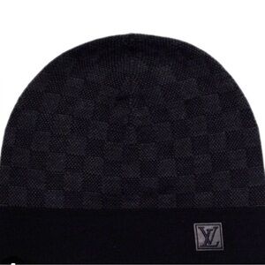 Louis Vuitton Dark Checkered Knit Beanie